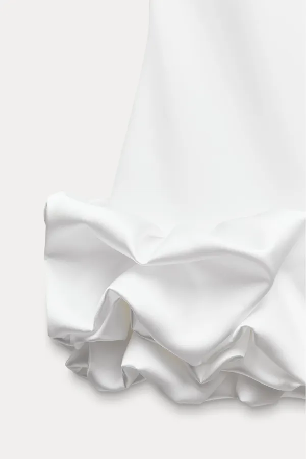 Zara dress mini white fitted bodycon with ruffled skirt party evening wedding - Image 10