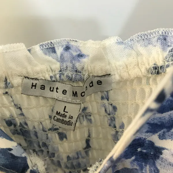 Haute Monde White/Blue Floral Sundress Size Large NWT - Image 3