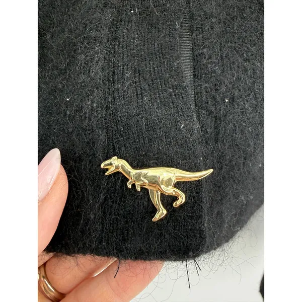 & Other Stories Paris Atelier Mohair Wool Cardigan S Black Gold Dinosaur Buttons - Image 6