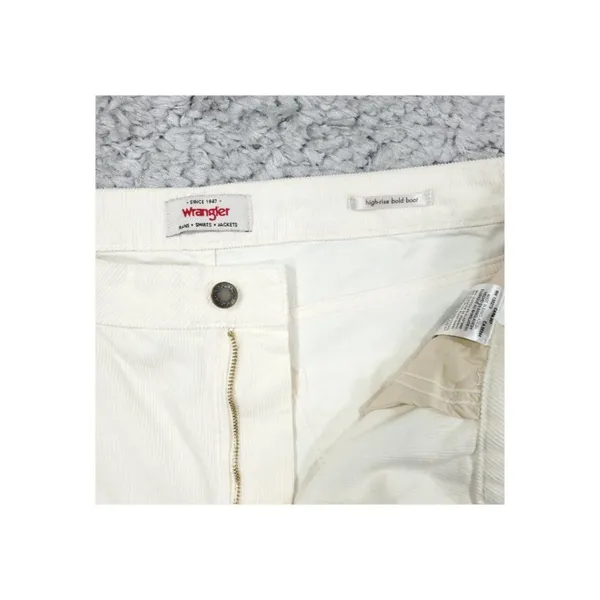 Wrangler High Rise Bold Boot Corduroy Bootcut Jeans White Cream Size 18 34 x 34 - Image 5