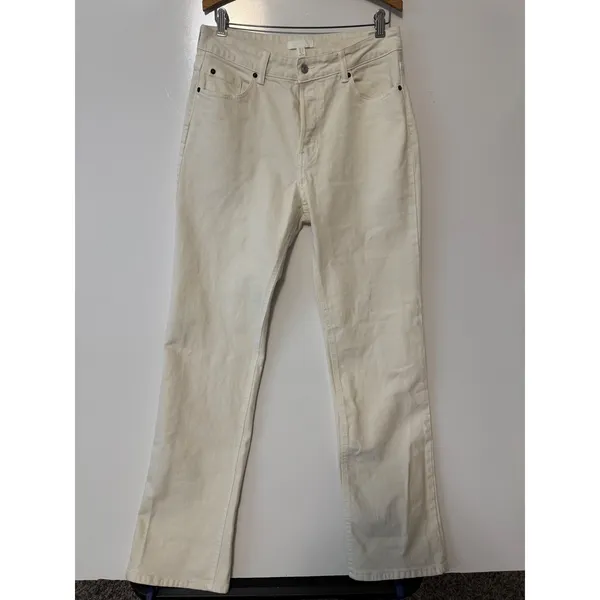 H&M Women's Straight Jeans US 10 Off White Denim‎ Classic Casual - Image 6