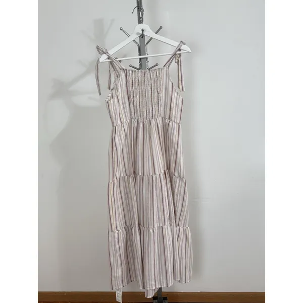 CUPSHE Striped Square Neck Tie Shoulder Maxi Dress Beach Cover Up Size S NWT - Image 8