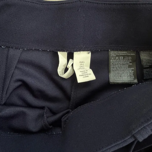 H&M Navy Blue Women’s Belted Trousers - Image 4