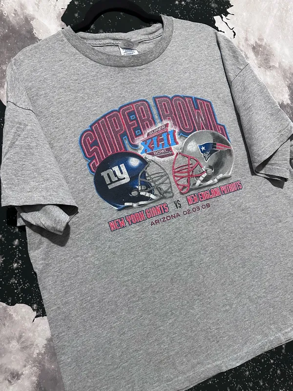 Super Bowl XLII Giants vs Patriots Football Shirt - Image 3
