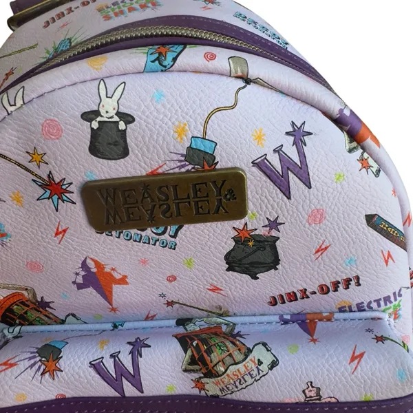 Loungefly Harry Potter Weasleys Wizard Wheezes Mini Backpack Purple Rare 11x10” - Image 7