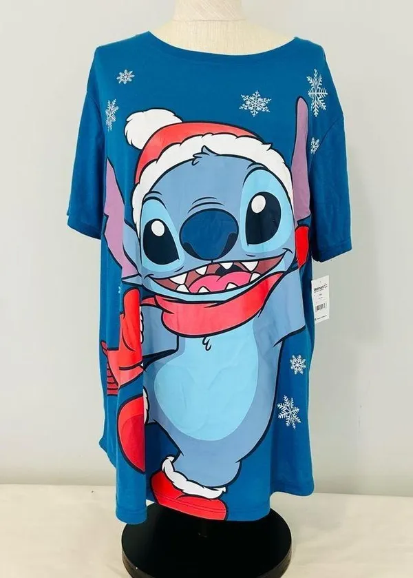 NEW Disney Stitch Blue Christmas T-shirt size 3XL - Image 2