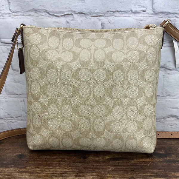 Coach Rowan File Bag In Signature‎ Canvas Light Khaki Light Saddle CS192 Purse - Image 2