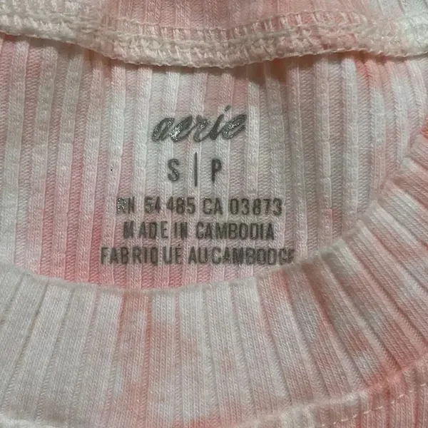 Aerie Pink Tie Dye Ribbed Tank Top Small Soft Girl Coquette Y2K - Image 3