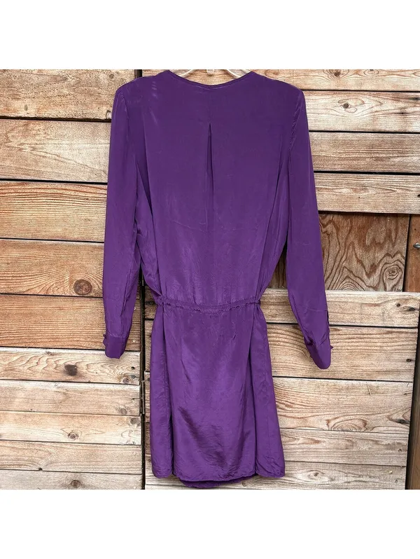 Suzi Chin Tie-Waist Dress | Purple, LS, 14 - Image 3