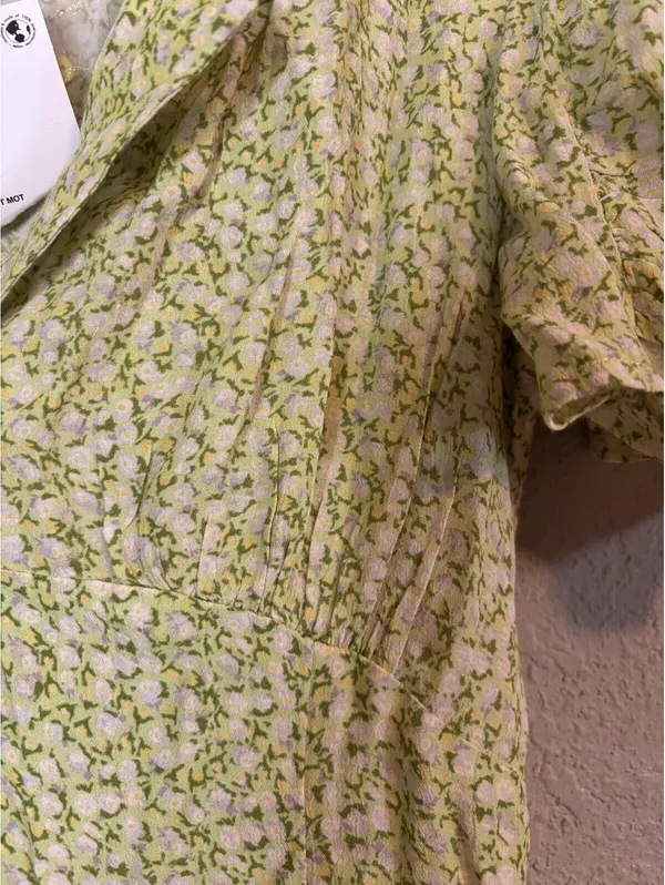 Urban Outfitters Green Floral Mini Dress Size S - Image 3