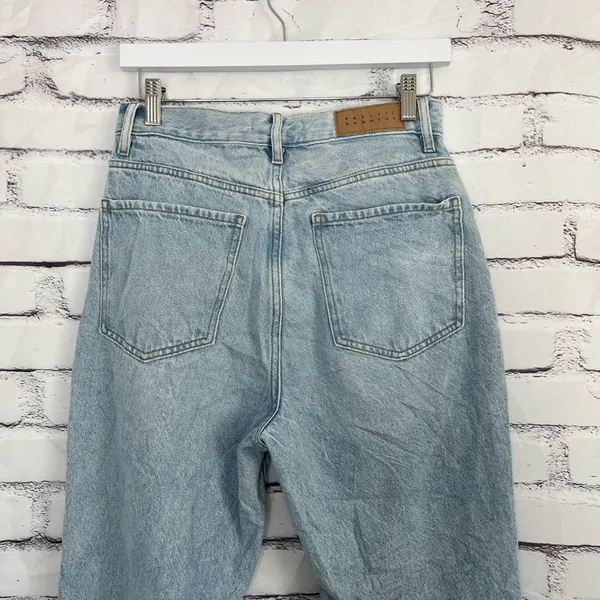 Vintage Y2K PacSun Dad Jeans High Rise Button Fly Light Wash Distressed Size 28 - Image 9