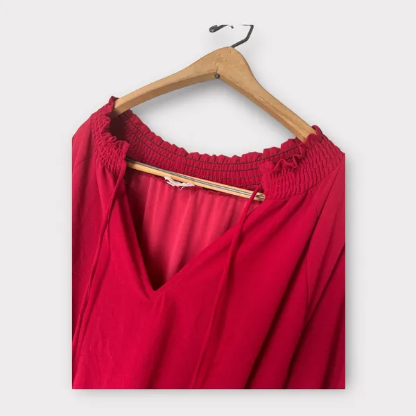 Dee Elly Women's Long‎ Sleeve Ruffle Blouson Dress Size S - Image 6