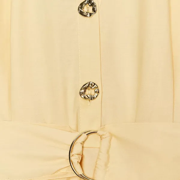 Nwt Zara Belted Poplin Midi Dress Butter Yellow Size S - Image 7