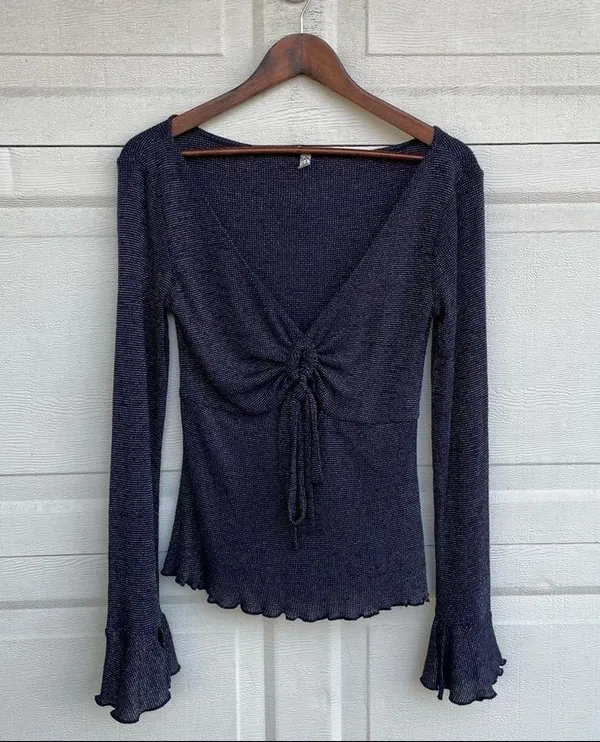 Free People Y2K Shirt Top Medium - Image 4