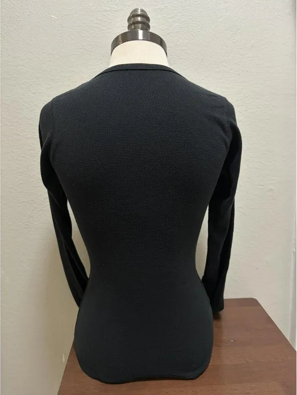 Y2K Roses Rhinestone Embellishment Black Long Sleeve Sz S - Image 2