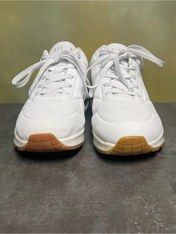 Skechers Uno Shimmer Away White Sneakers Women's Size 10 - Image 5