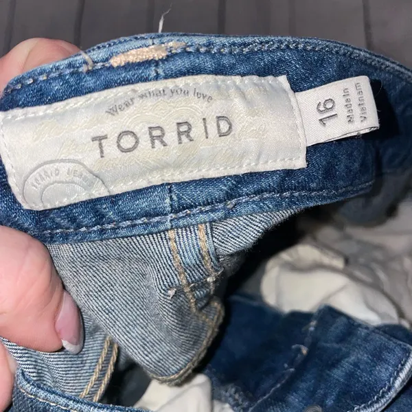 Torrid Distressed Blue Jean Shorts - Image 4