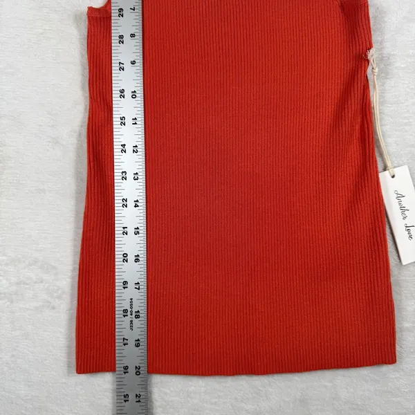 Another‎ Love Sawyer Sleeveless Rib Tank Pimento Red Orange Square Neck XS NEW - Image 4