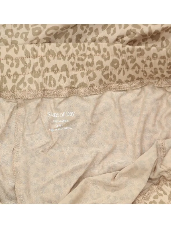 NWT State of Day Womens Knit Printed Jogger Pants Soft Leopard Brown 2XL - Image 6