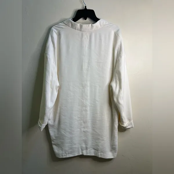 Mango Off-White Relaxed‎ Oversized Double-Button Blazer Medium - Image 3