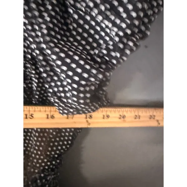 Max Studio Black White Polka Dot Smocked‎ Empire Waist Mini Dress Womens Small - Image 7