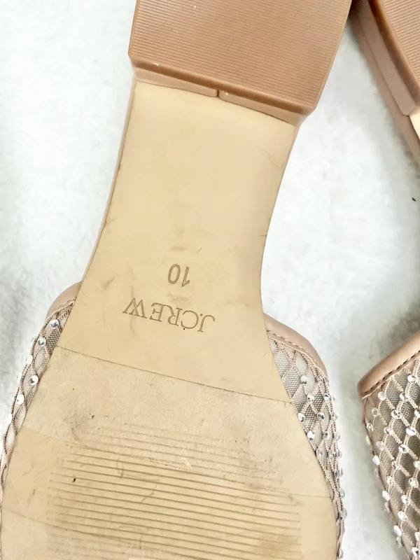 J.Crew Factory Nude Rhinestone Mesh Sparkle Slide Sandals CI954 Sz 10M - Image 12