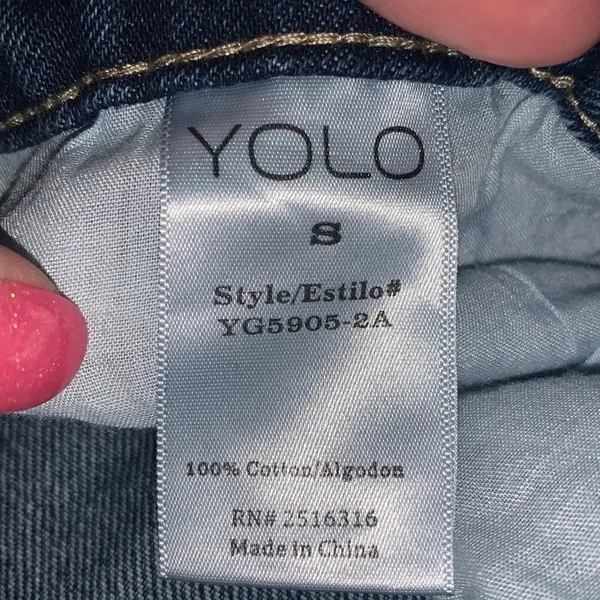YOLO distressed blue Jean shorts Small‎ - Image 4