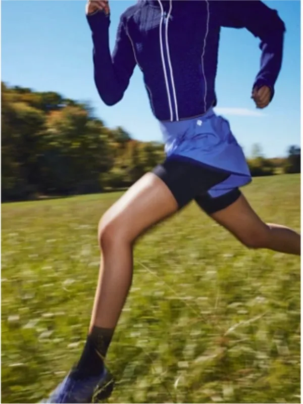 NEW! Free People FP Movement L CARPE DIEM Blueberry Athletic Shorts Periwinkle - Image 5
