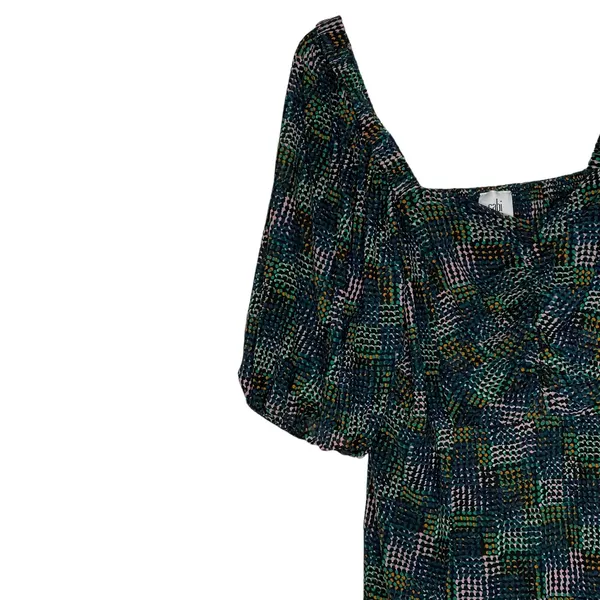 CAbi Dress Size Medium Multi Geometric Pattern Stretch Blend SS‎ Women - Image 3