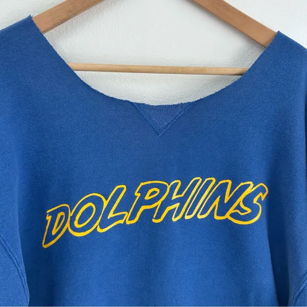 Russell Athletic Blue Dolphins off the shoulder sweatshirt - Image 2