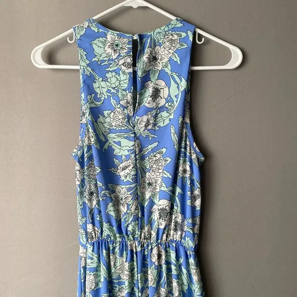 H&M sz‎ 2 blue green halter floral boho maxi sundress - Image 7