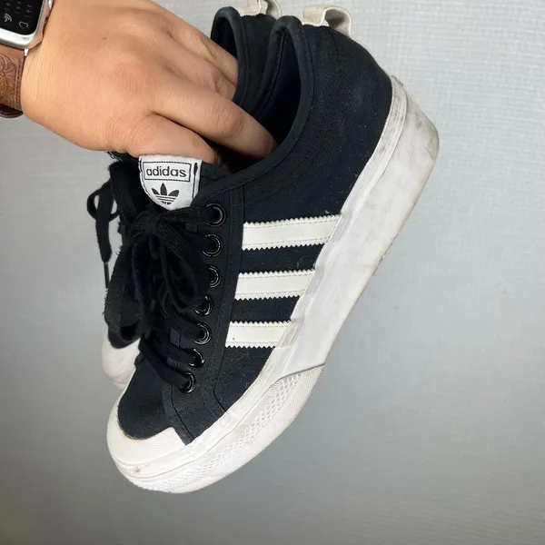 Adidas Nizza‎ Platform Black White Canvas Sneakers FV5321 Womens Size 9 - Image 3