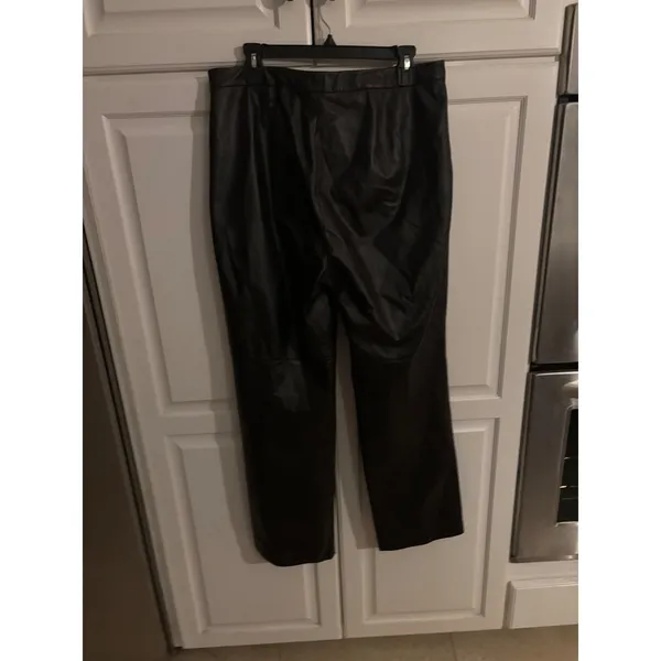 Preston‎ & York Premiere Genuine Leather Pants Womens 14 Straight Leg Dark Brown - Image 4