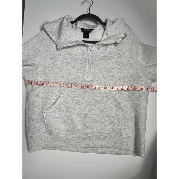 RAE MODE Half Zip Hoodie Small Gray Pullover Athleisure Sweatshirt Scuba - Image 6