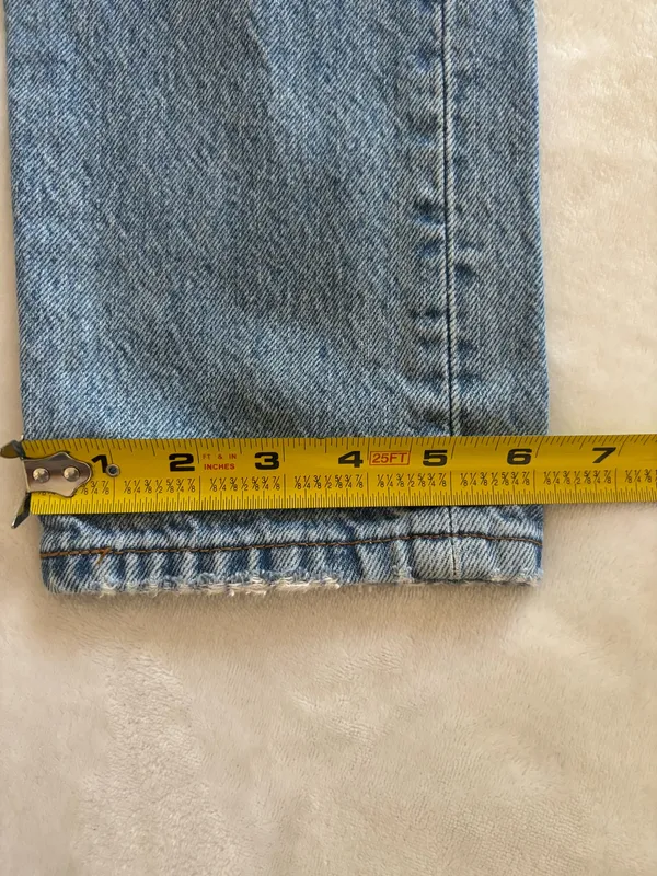 Levis 501s Womens Blue Distressed Skinny Jeans - Image 7