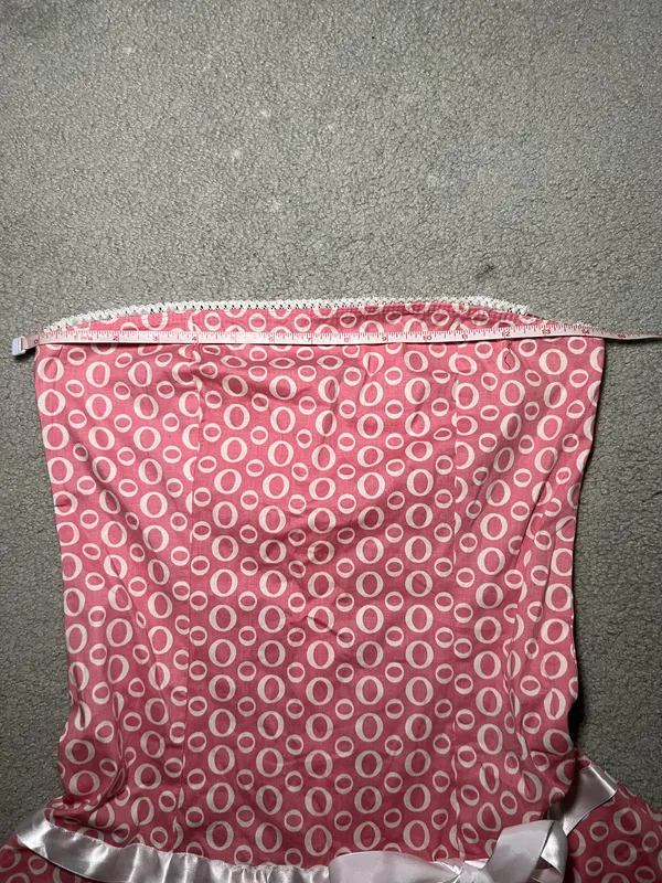 NWT Vintage 90s/Y2K Deadstock Strapless Pink and White Dress Size Medium - Image 3
