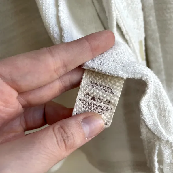 Anthropologie hem & thread white button front cardigan sweater women's L‎ knit - Image 7