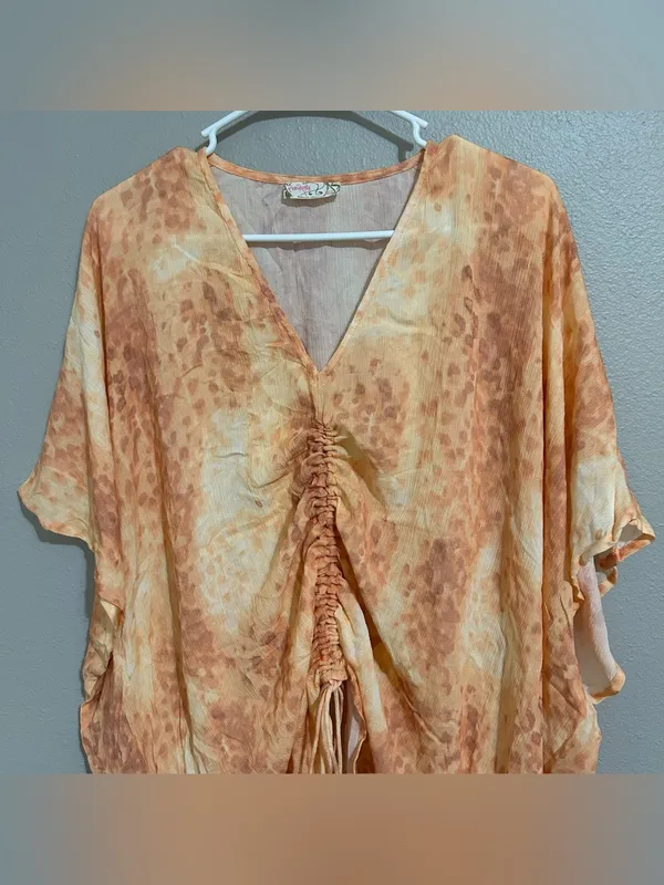 Free People Y2k Valencia Ruched Drawstring Kimono Swim Cover Up Women’s One Size - Image 4