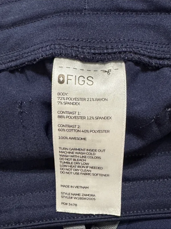 Figs Zamora Drawstring Jogger Scrub Pant back embroidered in Navy size S - Image 11