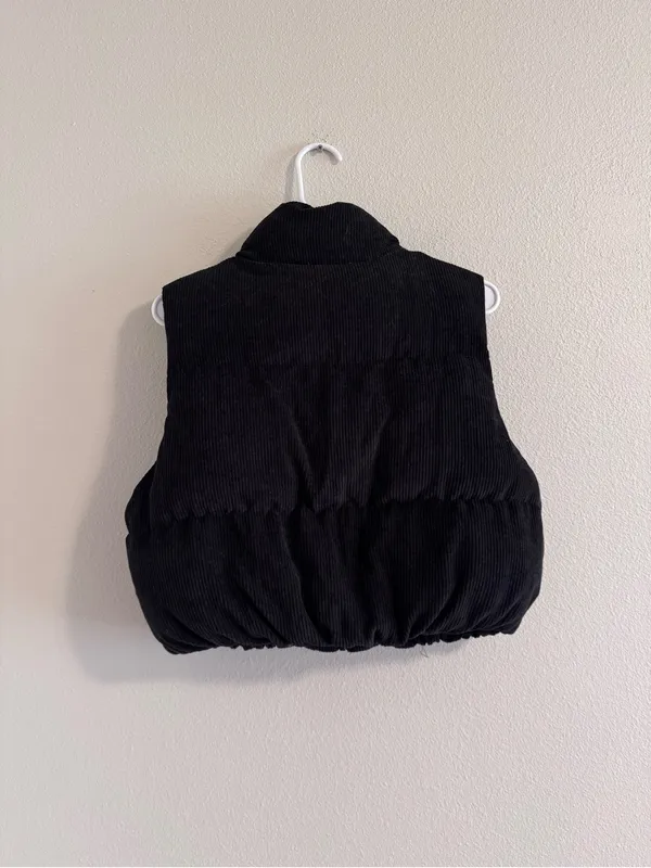 Double zero Corduroy Puffer Vest - Zip Front - Image 3
