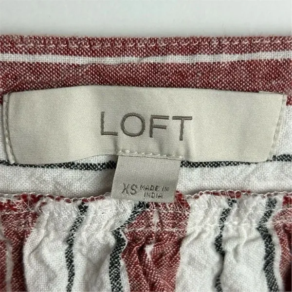 LOFT Women's XS‎ Striped Square Neck Blouse Multicolor Short Sleeve Casual - Image 5