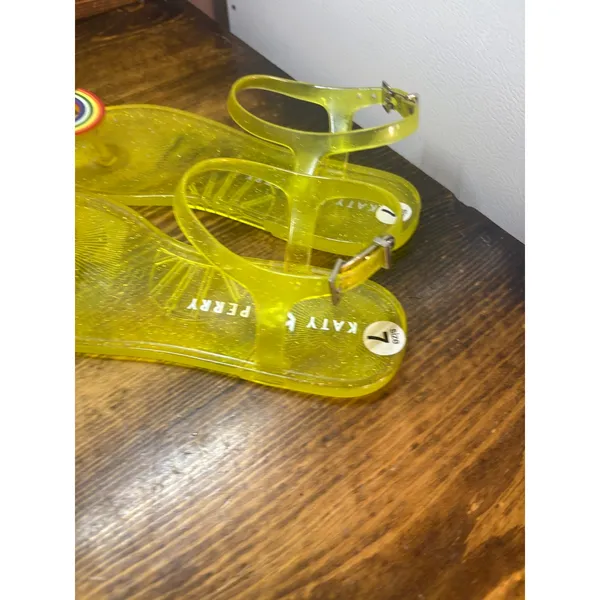 Katy Perry yellow rainbow sandals size 7 - Image 5