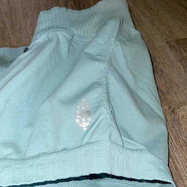 Free People Movement Good Karma Light Blue Short Shorts Size Extra Large - Image 3