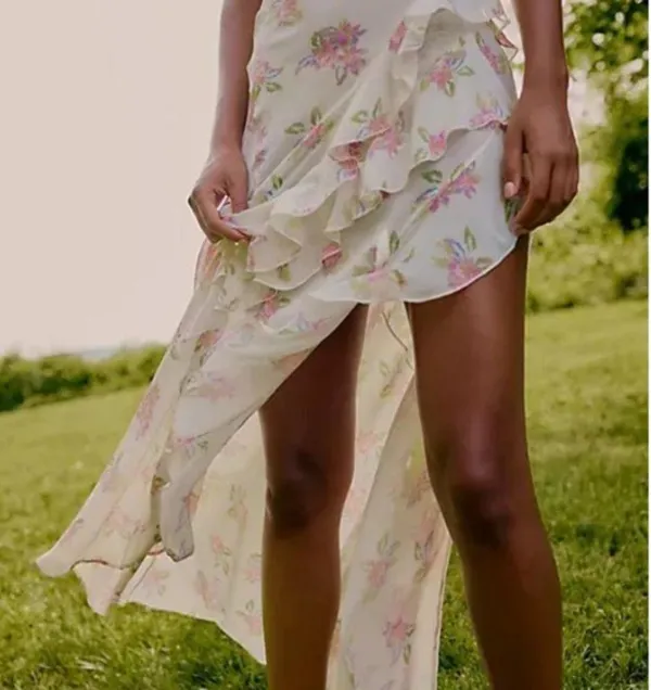 Free People Cream Sleeveless V-Neck Maxi Sundress - Image 2