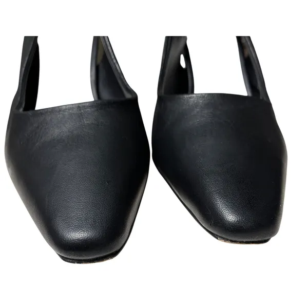 Franco Sarto Marcy Black Leather Slingback Pointed Toe Flare Heel Pumps 7M - Image 3