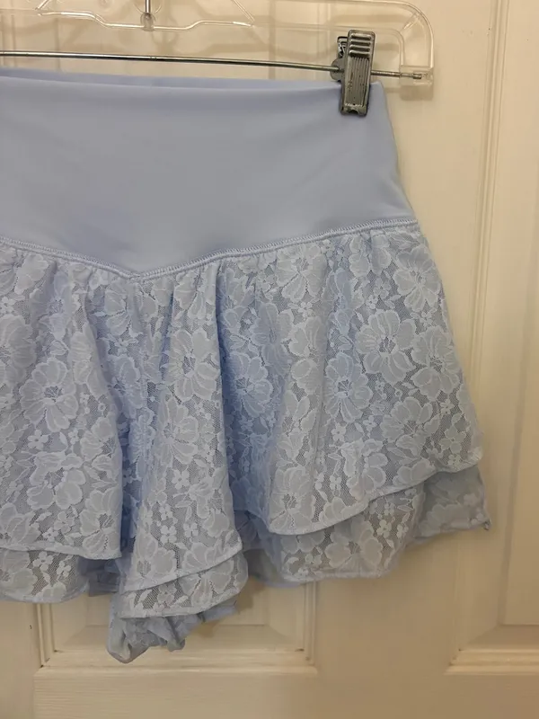 OFFLINE by Aerie Real Me Lace Flowy Shorts in Light Blue - Image 6