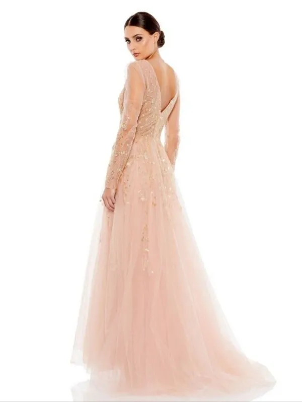 NWT Mac DUGGAL 20295 Embellished V Neck Long Sleeve A Line Gown Size 24 - Image 5