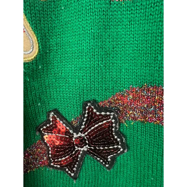 Women's Forever 21 Christmas Sweater Green/Red Size S. Ugly Christmas - Image 8