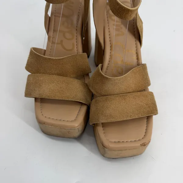 Sam Edelman‎ Rosalind Tan Suede Wooden Platform Sandals Size 8M Studded Clogs - Image 2