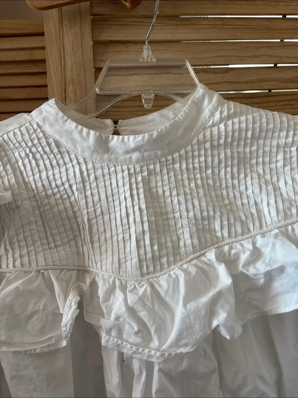 A New Day Victorian Look White Ruffle Yoke Blouse Large - Image 2